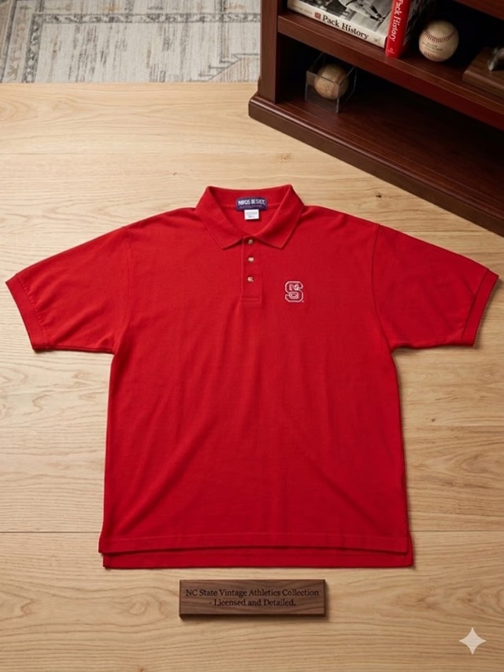 Vintage NC State Wolfpack Men's Red Polo Shirt - Size Large